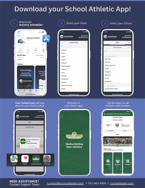 How to download school athletic app flyer image